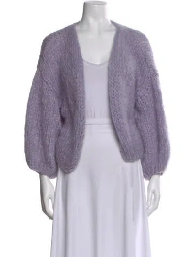 Pre-owned Maiami Mohair Open Front Sweater In Purple
