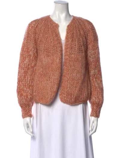 Pre-owned Maiami Mohair Open Front Sweater W/ Tags In Pink