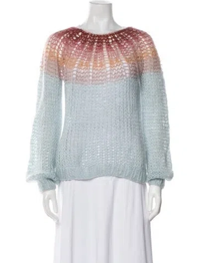 Pre-owned Maiami Mohair Patterned Sweater In Blue