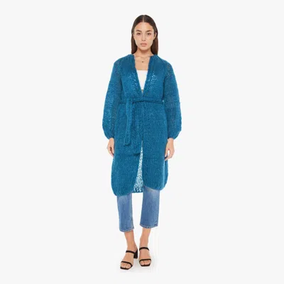 Maiami Mohair Slim Coat Petrol Shirt In Blue