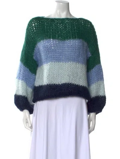 Pre-owned Maiami Mohair Striped Sweater In Multi