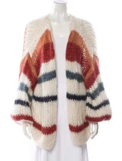 Pre-owned Maiami Mohair Striped Sweater In Neutral