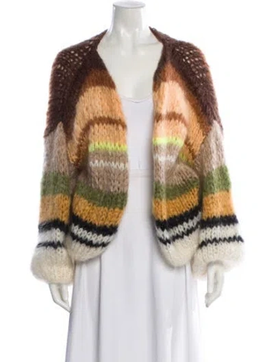 Pre-owned Maiami Mohair Striped Sweater In Neutral