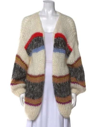 Pre-owned Maiami Mohair Striped Sweater In Neutral