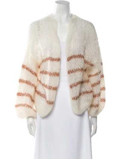 Pre-owned Maiami Mohair Striped Sweater In Neutral