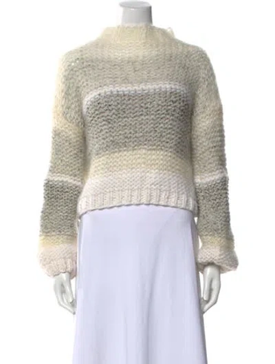 Pre-owned Maiami Mohair Striped Sweater In Neutral