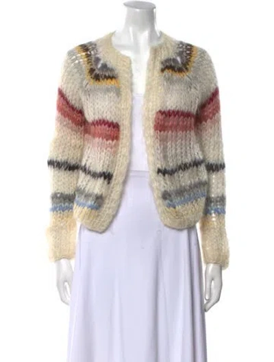 Pre-owned Maiami Mohair Striped Sweater In Neutral