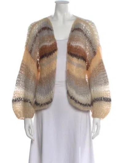 Pre-owned Maiami Mohair Striped Sweater In Neutral