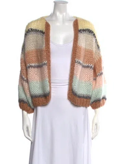 Pre-owned Maiami Mohair Striped Sweater In Neutrals
