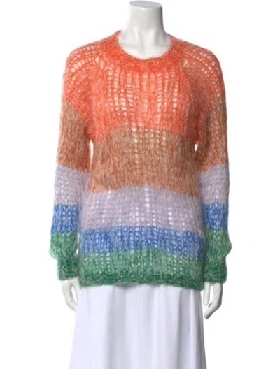 Pre-owned Maiami Mohair Striped Sweater In Orange