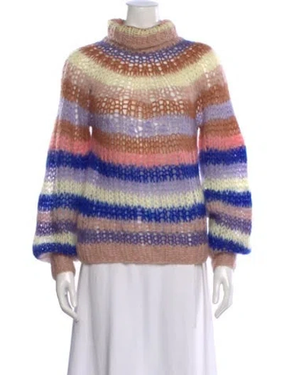 Pre-owned Maiami Mohair Striped Sweater In Purple