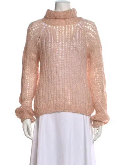 Pre-owned Maiami Mohair Turtleneck Sweater In Pink