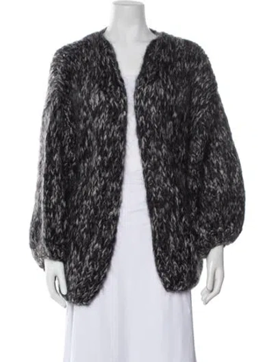 Pre-owned Maiami Mohair Tweed Pattern Sweater In Gray