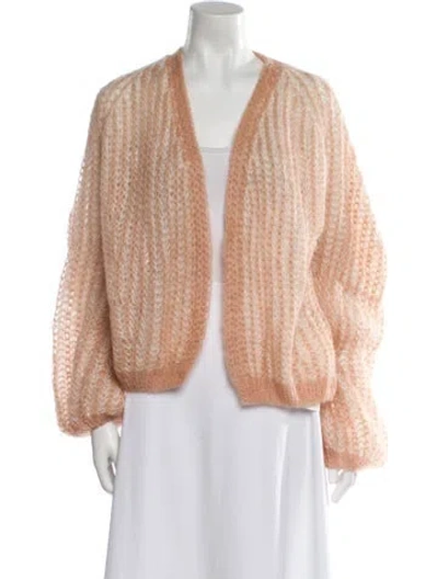 Pre-owned Maiami Mohair V-neck Sweater In Pink