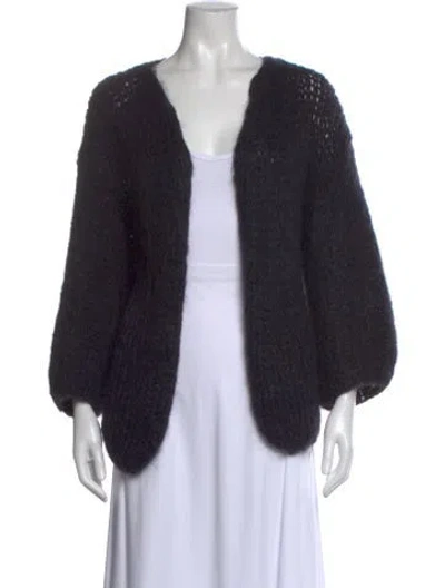Pre-owned Maiami Open Front Sweater In Black