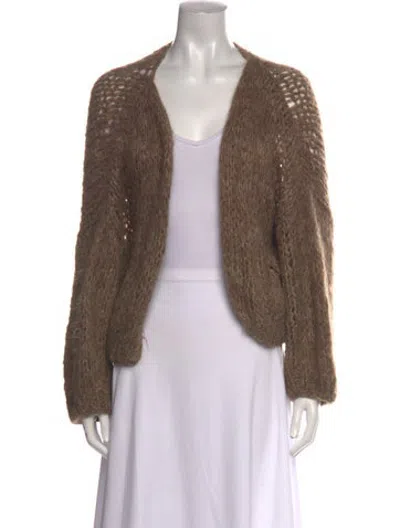 Pre-owned Maiami Open Front Sweater In Brown