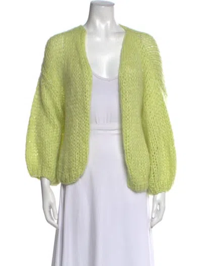 Pre-owned Maiami Open Front Sweater In Green