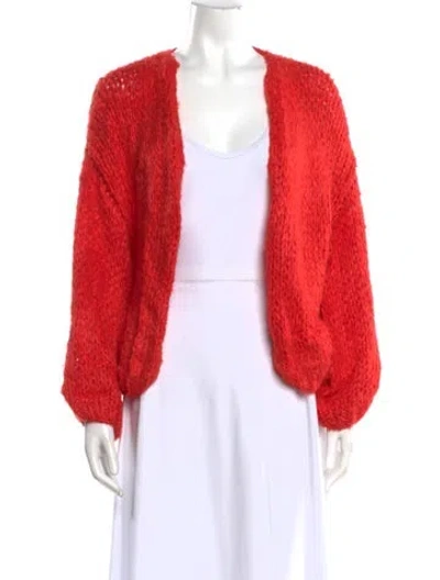 Pre-owned Maiami Open Front Sweater In Orange
