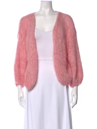 Pre-owned Maiami Open Front Sweater In Pink
