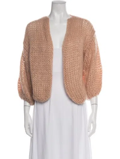 Pre-owned Maiami Open Front Sweater In Pink