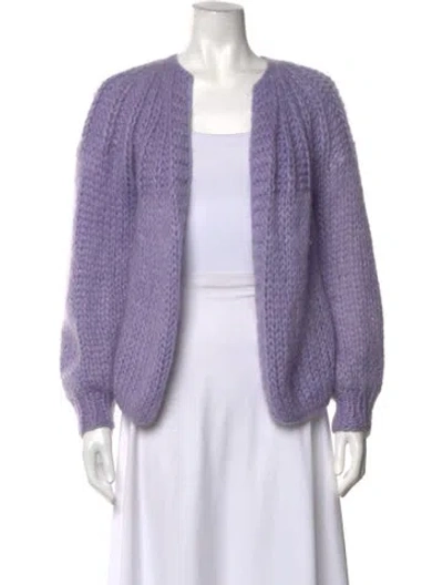 Pre-owned Maiami Open Front Sweater In Purple