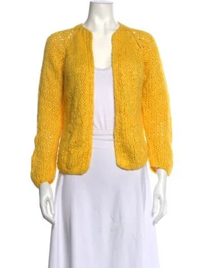 Pre-owned Maiami Open Front Sweater In Yellow