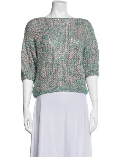 Pre-owned Maiami Patterned Bateau Neckline Sweater In Multicolor