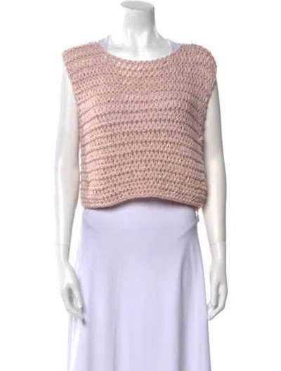 Pre-owned Maiami Scoop Neck Sweater In Pink