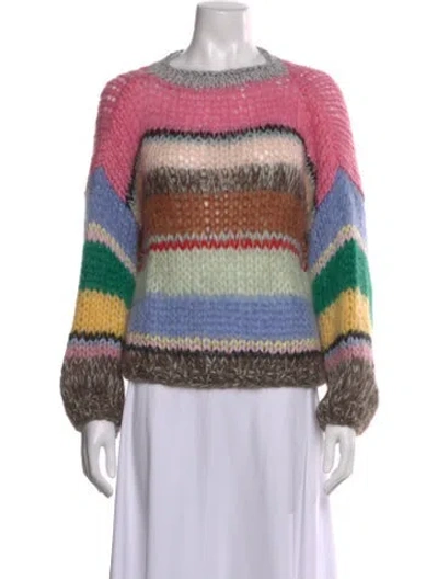 Pre-owned Maiami Striped Crew Neck Sweater In Multi