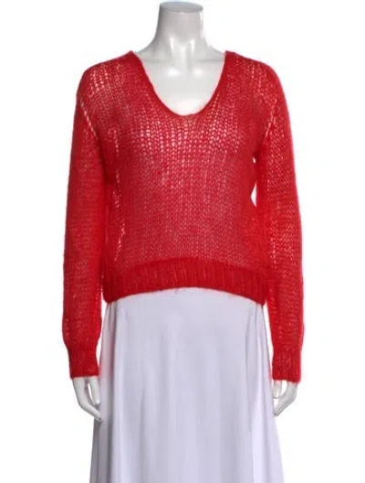 Pre-owned Maiami V-neck Sweater In Red