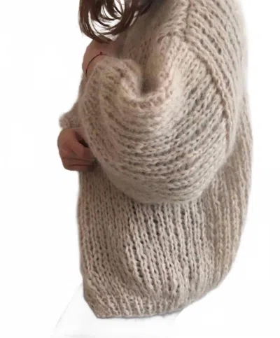 Maiami Women's Slim Shaggy Alpaca Cardigan In Grey In Gray