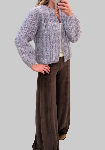 Maiami Wool Alpaca Mix Small Cardigan In Lilac In Gray