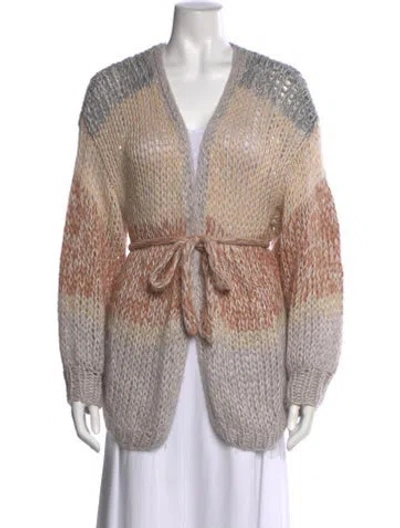 Pre-owned Maiami Wool V-neck Sweater In Neutral