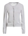 Maïda Mila Woman Cardigan Light Grey Size M Wool In White