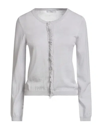 Maïda Mila Woman Cardigan Light Grey Size M Wool In White