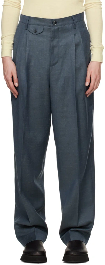 Maiden Name Blue Emily Trousers In Cross-dyed Blue