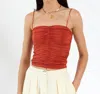 Maiden Name Shelley Top In Persimmon In Gold