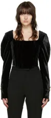 Maiden Name Ssense Exclusive Black Chantal Blouse In Cocoa