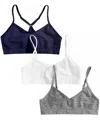Maidenform 3-pk. Seamless Crop Bras, Little & Big Girls In Multi