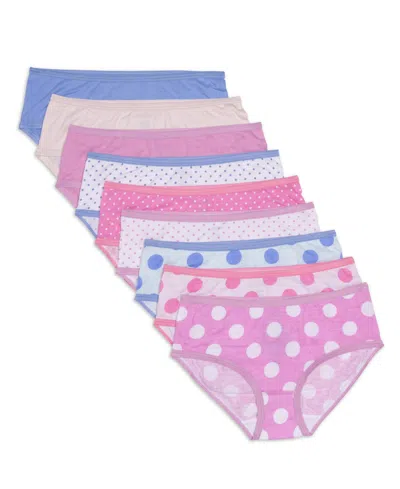 Maidenform Kids' Big Girls Big And Little Dots Hipster Underwear, Pack Of 9