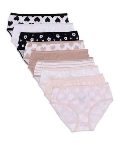 Maidenform Kids' Big Girls Graphic Basics Brief Underwear, Pack Of 9