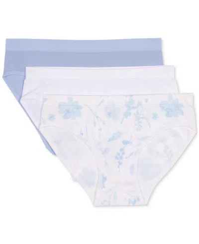 Maidenform Kids' Big Girls Seamless Hipster Underwear, Pack Of 3 In Skyway Lurx