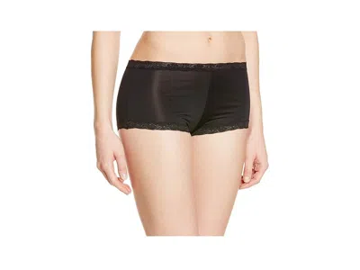 Maidenform Classic Microfiber Boyshorts W/ Lace Women's Underwear Black: Xl/8 (women's 16-18)