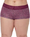 Maidenform Cotton Dream Lace Boyshort Underwear 40859 In Autumn Orchid
