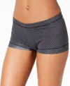 Maidenform Dream Cotton Tailored Boyshort Underwear Dm0002 In Black W,white Dot