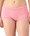 Maidenform Dream Cotton Tailored Boyshort Underwear Dm0002 In Celestial Pink Heather