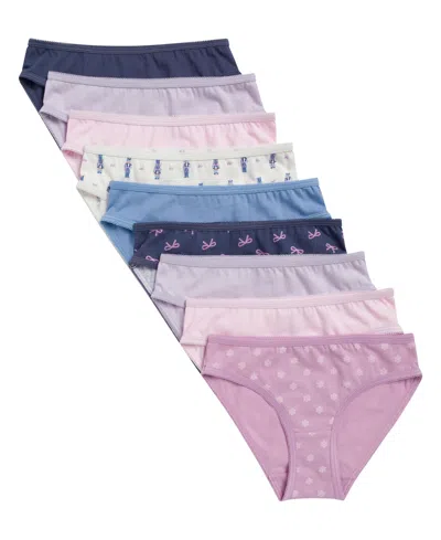 Maidenform Kids' Girls' 4-14 Charm Picot Bikini, 9-pack In Blue Nutcracker