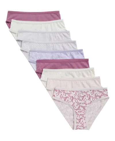Maidenform Kids' Girls' 4-14 Charm Picot Bikini, 9-pack In Purple