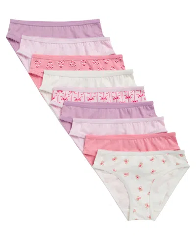 Maidenform Kids' Girls' 4-14 Charm Picot Bikini, 9-pack In Red Bows