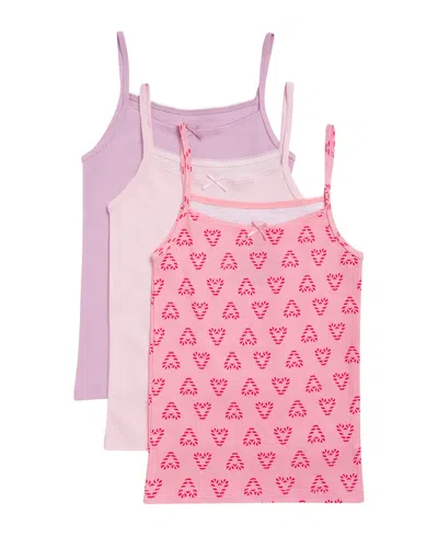 Maidenform Kids' Girls' 6-16 Picot Trim Camis, 3-pack In Candy Cane